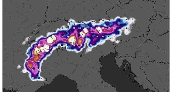 Meteo: neve sulle Alpi, ne cadrà fino a 1 metro nelle prossime ore
