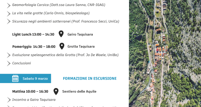 “Il Carsismo dei Tacchi d’Ogliastra”. Corso gratuito della Società Geologica Italiana, per la Specializzazione delle Guide Escursionistiche. Gairo Taquisara, 1 e 9 marzo 2024