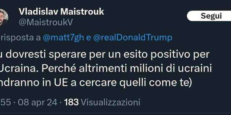 Giornalista ucraino: se perde l’Ucraina, in milioni a “cercare quelli come te”.