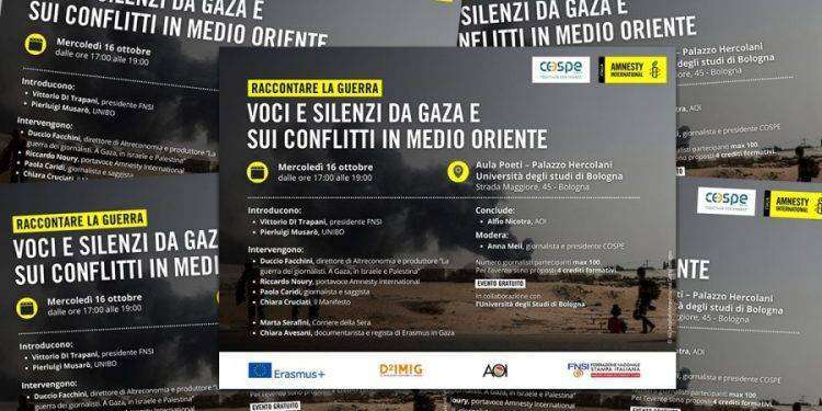 ‘Voci e silenzi da Gaza e sui conflitti in Medio Oriente’: il 16 ottobre seminario a Bologna
