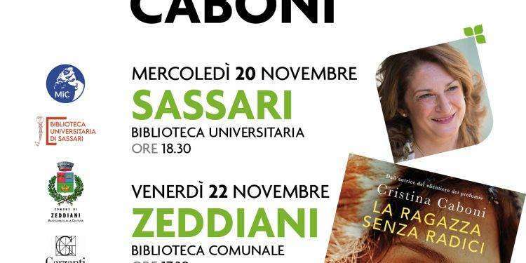 Cristina Caboni a Sassari il 20 novembre e a Zeddiani il 22 con il suo nuovo romanzo “La ragazza senza radici”