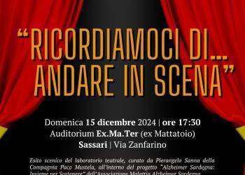 Alzheimer, a Sassari con AMAS “Ricordiamoci… di andare in scena!”: appuntamento domenica 15 dicembre