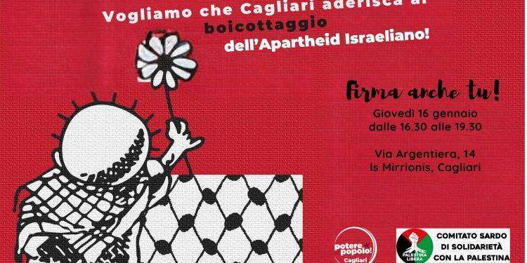 Prosegue la campagna per chiedere al Comune di Cagliari di boicottare le aziende e istituzioni israeliane