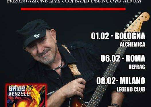Ghigo Renzulli in concerto: presentazione live con band del nuovo album Dizzy