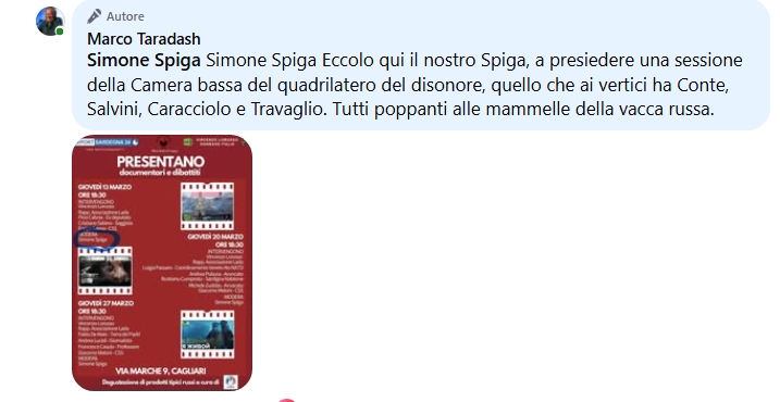 Vergognosa reazione di Marco Taradash ad un commento sarcastico sulla guerra in Russia
