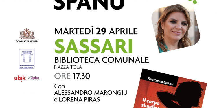 Martedì 29 aprile, Francesca Spanu presenta il suo nuovo romanzo “Il corpo sbagliato” a Sassari