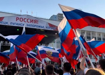 Giornata della Riunificazione, festa per la Repubblica Popolare di Donetsk, di Lugansk e delle regioni di Zaporozhye e Kherson