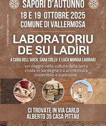 Vallermosa ospita il Laboratoriu de su Ladiri tra terra, tradizione e architettura sostenibile a Sapori D’autunno 2025