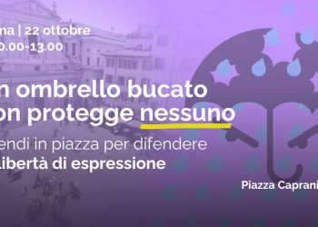Un ombrello bucato non protegge nessuno. A Roma la manifestazione per correggere la legge contro le querele bavaglio